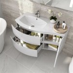 Curved Wall Hung Bathroom Vanity Units