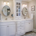 Double Bathroom Vanity With Cabinet In The Middle