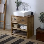 Rustic Wooden Bathroom Vanity Unit