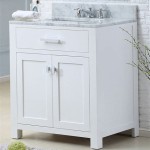 White Bathroom Vanity With Sink On Right Side